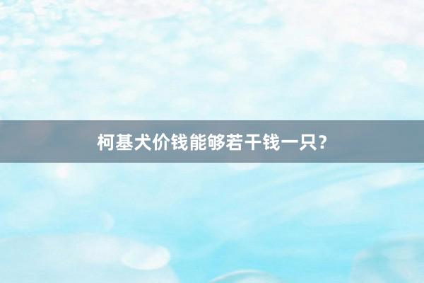 柯基犬价钱能够若干钱一只？