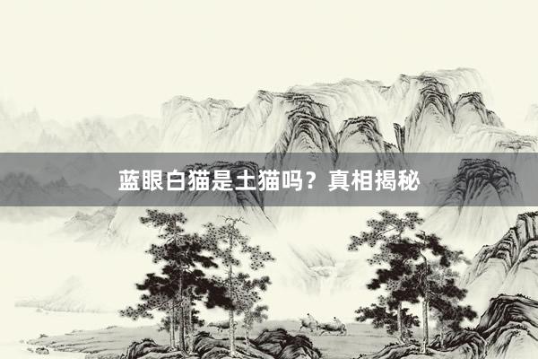 蓝眼白猫是土猫吗？真相揭秘
