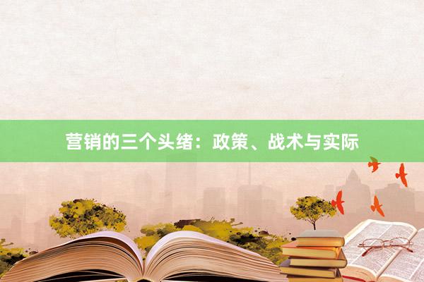 营销的三个头绪：政策、战术与实际